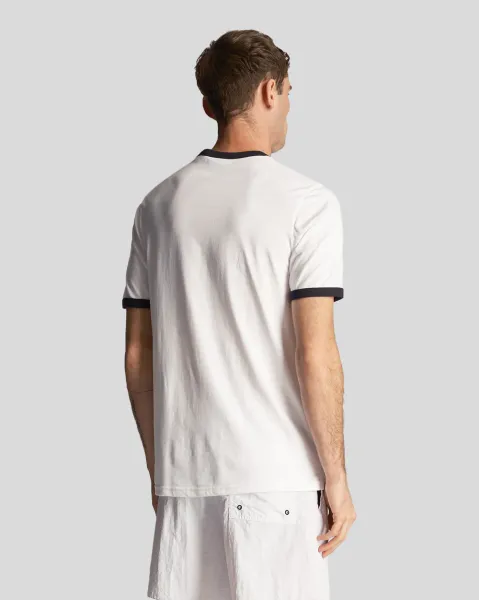 Tonal Ringer T-Shirt X187 White/ Dark Navy 